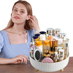funest Makeup Perfume Organizer, 360 Degree Rotating Lazy Susan Cosmetic Desk Storage Lotions Display Case Round Tray with Large Capacity, for your Jewelry - Image 7