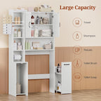 UPOSOJA Over The Toilet Storage Cabinet with Pulley Bathroom Storage Cabinet, White-Type B - Image 5