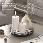 AMH 9-Inch Black and White Checkerboard Lazy Susan with Oak Base - Image 3