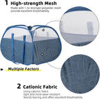 Collapsible Laundry Basket, 90L Tear Proof Mesh Pop-up Hamper - Image 3