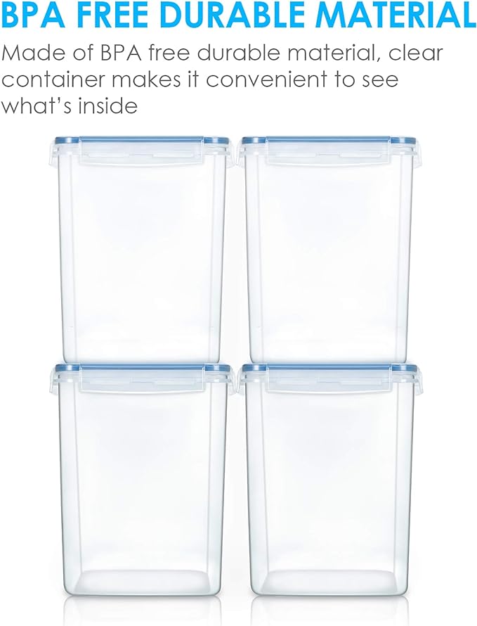 Vtopmart 5.2L Flour Sugar Storage Containers, 4 PCS, Blue - Image 3