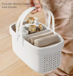 Pulseplay Plastic Shower Caddy Basket with Handle,White - Image 3
