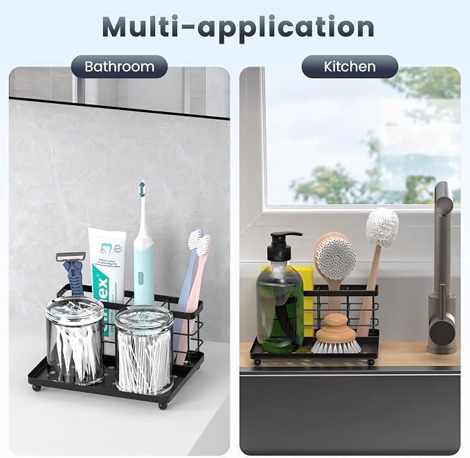 Luxspire Toothbrush Holders for Bathroom, Stainless Steel, 3 Slots, Black - Image 2