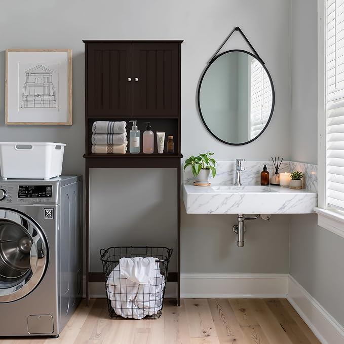 Over Toilet Storage Cabinet with Barn Door & Adjustable Shelves - Image 7