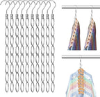 80 Holes Clothing Chain Hangers: 10 Pack Metal Space Saving Hangers by Unknown