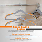 Plastic Hangers 10 Pack, Cascading Slim Space Saving Clothing Hangers with 360° Rotating Hook, Non Slip Clothes Hangers for Sweater Shirt, Heavy Duty Coat Hanger with Inner Hook for Closet, Grey - Image 2