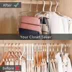 Pants Hangers Space Saving 3 Pack 5 Layer Swing Arm Hanger Brown - Image 4