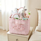 Quilted Fabric Car Storage Basket with Handles & Pocket, Foldable Laundry Hamper Boho Floral Print Organizer Bin for Home, Picnic, Office Nursery Cloth Toy 12"x10"x10" (Style A) - Image 5