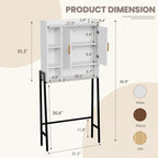 Over The Toilet Storage Cabinet,31" W Bathroom Organizer, White - Image 2