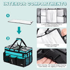 Extra-Large Wearable Cleaning Caddy With Detachable Divider,Cleaning Caddy For Cleaning Supplies Large Cleaning Supply Caddy With Adjustable Shoulder Strap & Waist Belt For Cleaners,Mint Green - Image 2