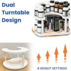 2 Tier Lazy Susan Organizer for Medicine Pill Bottles Vitamin Storage - Image 3
