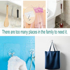 24 Pack Adhesive Wall Hooks 33LB Heavy Duty No Drill Clear Sticky Hooks - Image 3