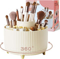 fanado 360° Rotate Makeup Brush Holder Organizer, Makeup Organizers Countertop, Makeup organization and Skincare Storage for Vanity, Desktop, Bathroom (Ivory) by Unknown