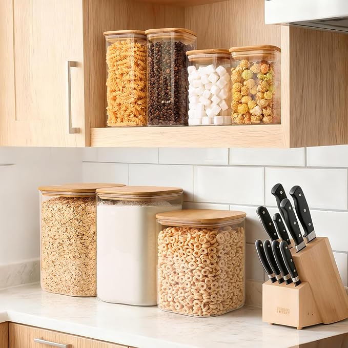 Glass Flour Containers with Lids 1 Gallon 2 Pack Pantry Organization - Image 6