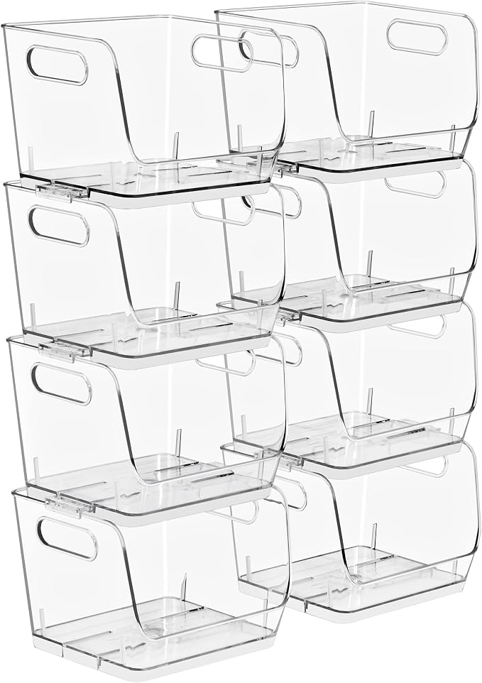 Sorbus Clear Pantry Organizer with Stackable Storage Bins, Open Front by Sorbus