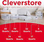 Rubbermaid Cleverstore 95 Qt Clear Storage Bins with Lids, 4-Pack, Stackable, BPA-Free, Made in USA - Image 6