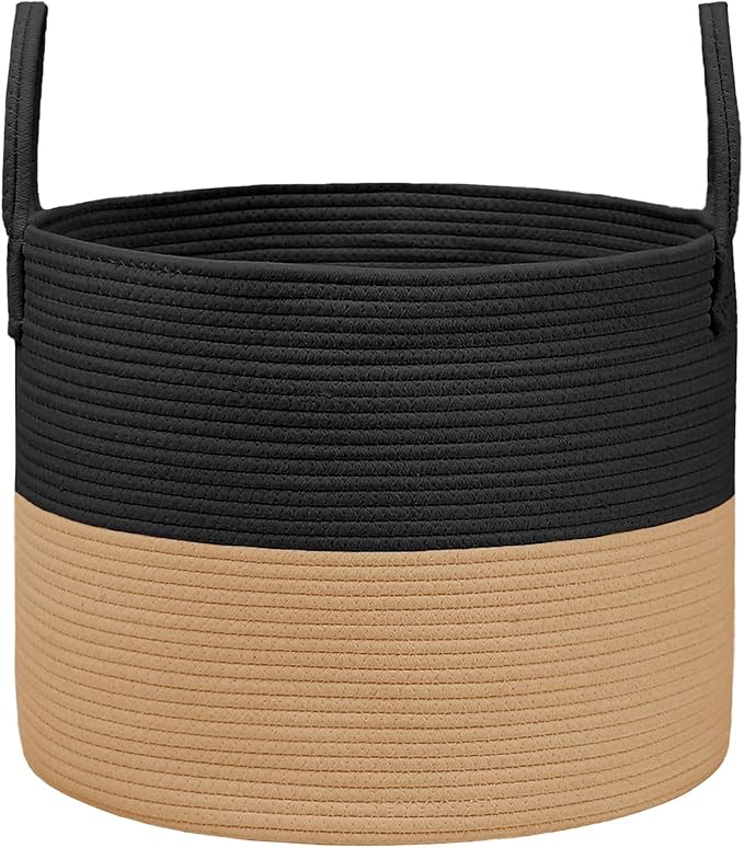 JMvicyroam 115L Extra Large Machine Washable Cotton Rope Blanket Basket by JMvicyroam