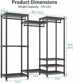 VIPEK V5 Medium Freestanding Clothes Rack, Modular Closet System, Black - Image 5