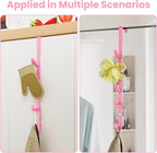 Kaiferty Over the Door Hooks, Metal Door Hooks for Hanging, Over the Door Purse Organizer for Coat Hanger, Back of Shower Door for Hanging Towel Rack Clothes, Hat, Bathroom, Closet (Pink-3Packs) - Image 6