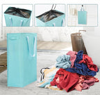 Odonata Slim Laundry Hamper Handles Collapsible Laundry Basket Thin Dirty Clothes Basket Narrow Laundry Bag Foldable Dirty Hamper 45L (Baby Blue) - Image 7