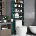 Kalrin Over-The-Toilet Storage Rack, 4-Tier Bathroom Organizer Shelf Over Toilet with Adjustable Shelf and Basket, Freestanding Space Saver Bathroom Shelves Above Toilet for Room (Green- Black) by Kalrin