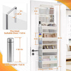 SpaceHacks 6-Tier Over the Door Organizer with Mesh Pockets, Baby Nursery Storage for Closet, Bathroom and Bedroom, Adjustable Hanging Closet Organizer for Cosmetics, Books and Essentials (Beige) - Image 2