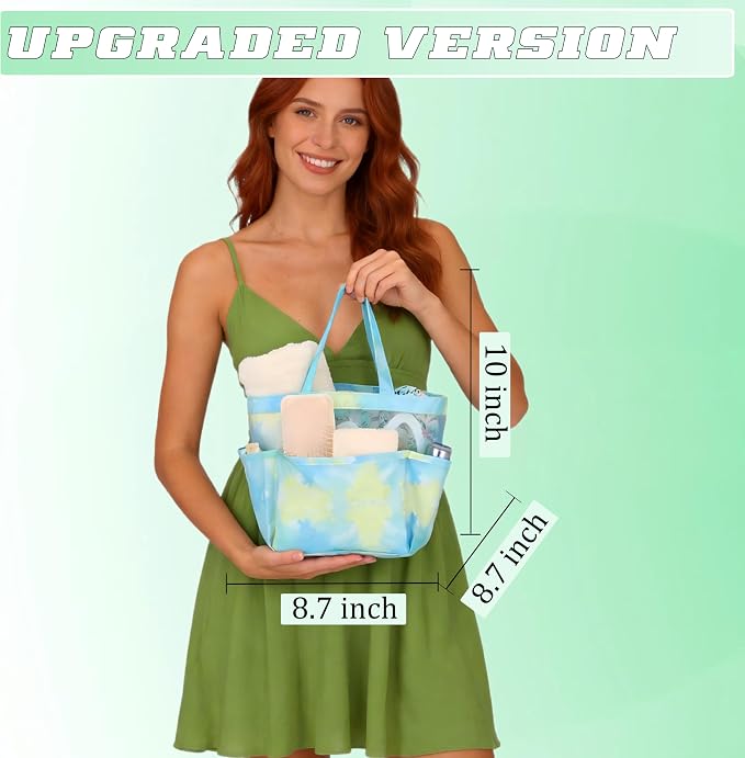 Mesh Shower Caddy Portable - 9 Pockets for College Dorm Room Essential - Image 2