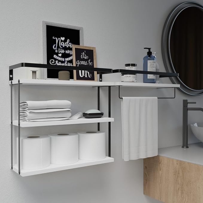 RICHER HOUSE Floating Shelves Bathroom, Wall Mounted Shelf Over Toilet - Image 4