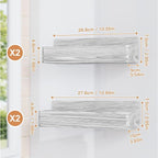 Mystozer Magnetic Spice Rack for Refrigerator, Kitchen Organizer and Storage Shelf, Wood White(4 Pack) - Image 2