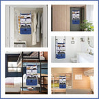 Surblue Hanging 3-Shelf Closet Organizer Pocket Collapsible Washable Oxford Fabric with 2 Hooks (L 11.41 * 11.41 * 19.68in, Blue) - Image 7