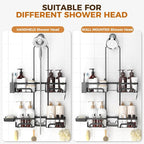 REINHARDT Split Shower Caddy Hanging for Handheld Showerheads, Black - Image 3