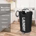 Maxsilan 90L Large Laundry Basket, Freestanding Tall Clothes Hamper, Collapsible Laundry Bag, Black (Pack of 3) - Image 2
