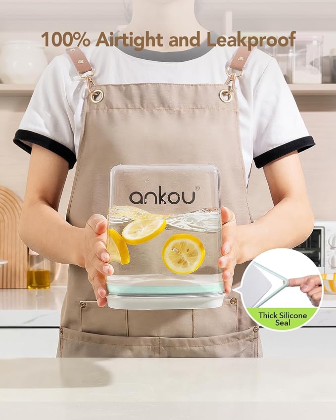 Ankou Food Storage Container Sets, 2.8 Qt + 4.2 Qt *2 Airtight Canisters with Lids and 130ml Scoop, BPA-Free Plastic Pantry Containers for Flour, Sugar, Rice - Image 3