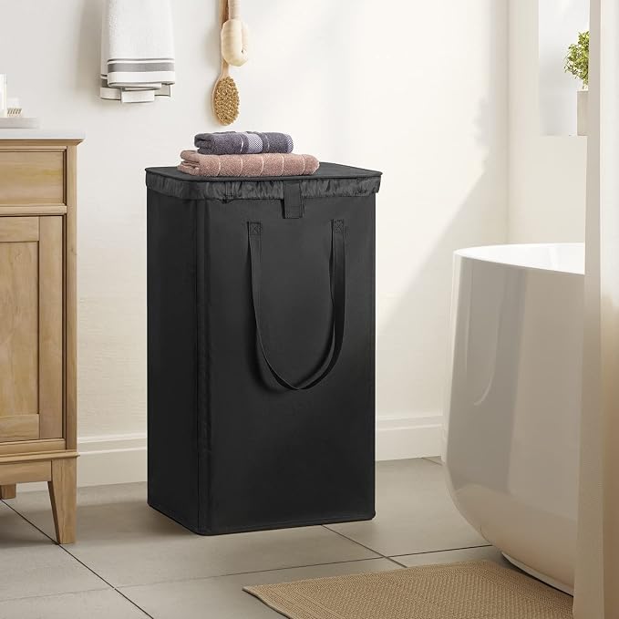 WOWLIVE 100L Black Laundry Hamper with Lid, Dirty Laundry Basket for Dorm - Image 3