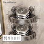 VOLPONE Shower Caddy Corner Suction Cup Shelf Corner No Drilling Bathroom Shower Organizer Storage Rack Adhesive(3-Pack, Gray) - Image 4