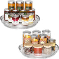 INCOSTAR Lazy Susan 2 Pack, 9 Inch Clear Turntable for Kitchen Cabinet by INCOSTAR