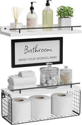 WOPITUES Floating Shelves for Bathroom Decor Art, Modern White by WOPITUESOfficial