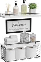 WOPITUES Floating Shelves for Bathroom Decor Art, Modern White by WOPITUESOfficial