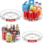 Optish 4 Pack Lazy Susan Organizer, 9.5 Inch, 10.7 Inch Lazy Susan Turntable for Cabinet, Turntable Organizer for Pantry Organizers and Storage, Non-Skid Fridge Organizer - Image 2