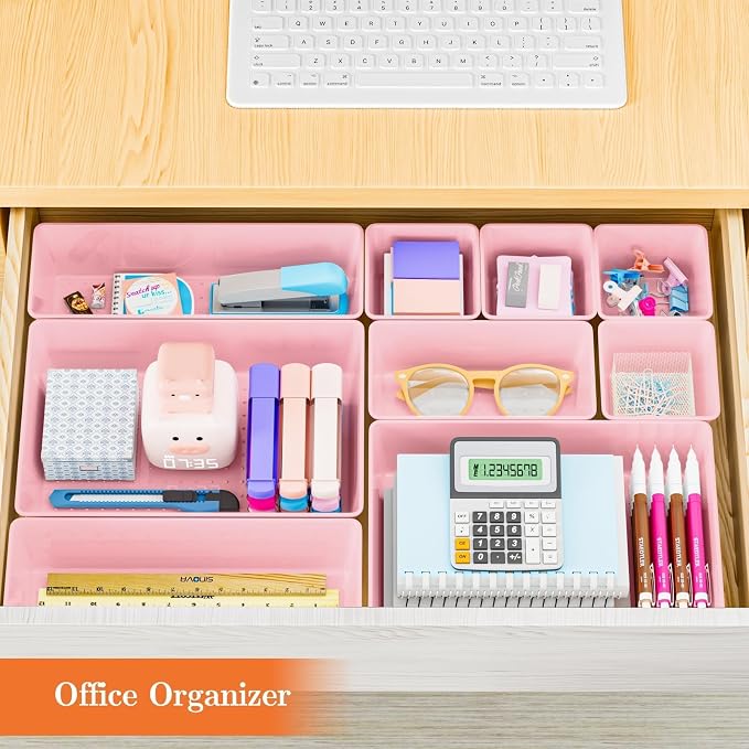 SpaceHacks 25 PCS Plastic Drawer Organizer, 4-Size Versatile Organizer Trays & storage Bins - Image 6