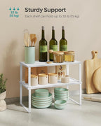 SONGMICS Cabinet Organizer Shelf, Set of 2 Spice Rack, Kitchen Storage - Image 4