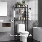 3-in-1 Over the Toilet Storage Rack, 3-Tier Toilet Organizer Shelf - Image 9