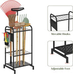 Garden Tool Organizer with Hooks, Steel Yard Storage Holder,Broom Holder - Image 5