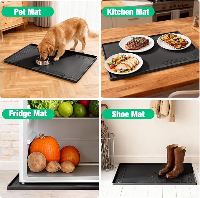 Under Sink Mat 31 X 22, Waterproof Silicone Cabinet Kitchen Liner, Black - Image 8