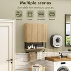 RUSTOWN Fluted Bathroom Wall Cabinet with 2 Doors, 3-Tier Medicine Cabinet - Image 4