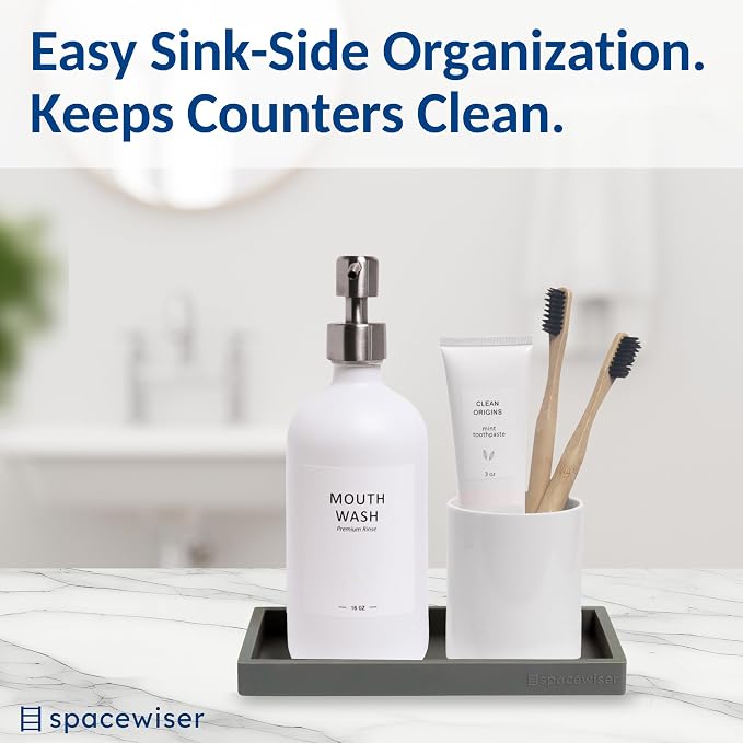 Spacewiser Countertop & Vanity Silicone Tray - Small 7.7" Kitchen Soap Tray - Image 4