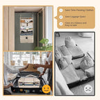 Surblue Hanging Closet Storage Bag Collapsible 3-Shelf Washable Oxford Fabric with 2 Hooks (L 11.41 * 11.41 * 19.68in, Beige) - Image 4