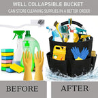 Cleaning Caddy with Handle,Cleaning Supplies 17L Foldable Storage Basket - Image 3