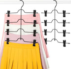TOPIA HANGER 4 Tier Metal Skirt Hangers with Clips 80% Space Saving 2 Pack by TOPIAHANGER