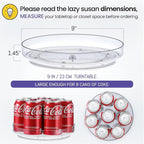 4 Pack 9 Inch Elegant Clear Turntable Acrylic Lazy Susan, Non-Skid Rotating - Image 2